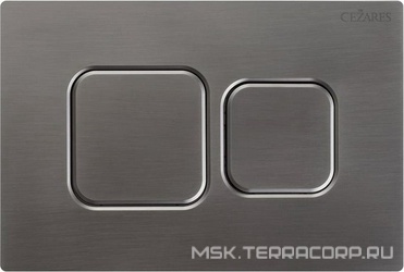 Кнопка двойного смыва для инсталляции подвесного унитаза, только для инстал. арт.CZR-201-P.., (цв.оружейная сталь), PNEUMATIC ZZ Cezares Liner PN2-BTN-GM