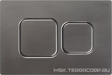 Кнопка двойного смыва для инсталляции подвесного унитаза, только для инстал. арт.CZR-201-P.., (цв.оружейная сталь), PNEUMATIC ZZ Cezares Liner PN2-BTN-GM