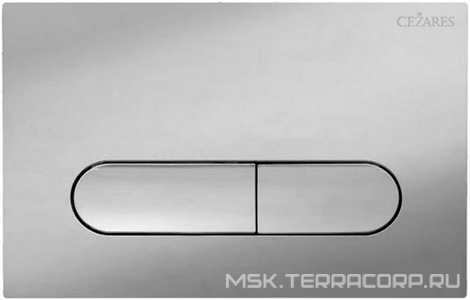 Кнопка двойного смыва для инсталляции подвесного унитаза, только для инстал. арт.BB-101-M.., (цв.хром глянцевый),  ZZ Cezares Liner LINER-BTN-01