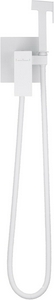 Смеситель совмещённый с гигиеническим душем: готовый комплект: лейка, шланг, скрытая часть, (цв.белый матовый),  ZZ Wonzon & Woghand CUBE WW-88829016-MW