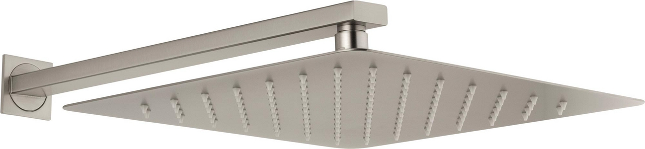 Душ.система встр.в стену: смеситель, стац.верхний душ 30х30см, излив, шланг, лейка, кронштейн совмещ.с вых воды в компл.,(цв.браш.никель),  ZZ Wonzon & Woghand FLEX WW-88939072-BN