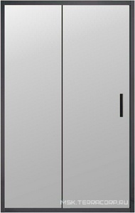 Дверь для душа, в нишу 1450хh1900мм, раздвижная, 1 дверь, 1 неподв.секция, правая/левая, (стекло прозрачное 6мм, фурн.цв.воронен.сталь),  ZZ Vincea Garda VDS-1G145CLGM