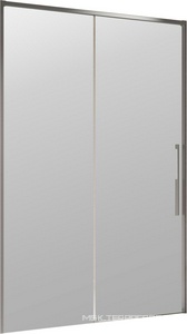 Дверь для душа, в нишу 1200хh2000мм, раздвижн., 1 дверь, 1 неподв.секц, правая/левая, (стек.прозр. 8мм Easy Clean, фурн.цв.вороненая сталь),  ZZ Vincea Ultima VDS-7UL120CLGM