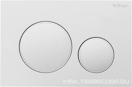 Кнопка двойного смыва для инсталляции подв. унитаза, только для инстал. арт.BB-101-M, BB-109-M-C, BB-101-M-BR, BB-101-M-BC,(цв.белый глян)BelBagno ZZ BelBagno Универсал BB-17C-BL