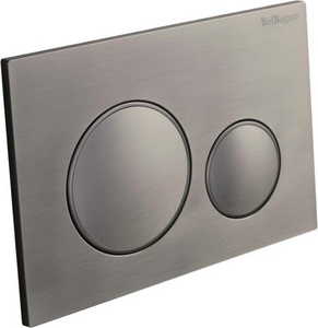 Кнопка двойного смыва для инсталляции подв. унитаза, только для инстал. арт.BB-101-M, BB-109-M-C, BB-101-M-BR, BB-101-M-BC,(цв.оруж.сталь)BelBagno ZZ BelBagno Универсал BB-17C-GM