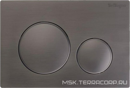 Кнопка двойного смыва для инсталляции подв. унитаза, только для инстал. арт.BB-101-M, BB-109-M-C, BB-101-M-BR, BB-101-M-BC,(цв.оруж.сталь)BelBagno ZZ BelBagno Универсал BB-17C-GM