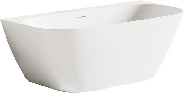 Ванна 1604х800хh595мм, пристенная, литой камень S-Sense глянец цв.белый, д/к Click-Clack в цвет ванны, интегрир.слив-перелив в компл, ZZ Salini Sofia Wall 160 102517G