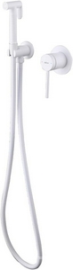 Смеситель совмещённый с гигиеническим душем, готовый комплект: лейка, шланг, скрытая часть, (цв.белый матовый),  ZZ Abber Emotion AF8825W