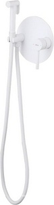 Смеситель совмещённый с гигиеническим душем, готовый комплект: лейка, шланг, скрытая часть, (цв.белый матовый),  ZZ Abber Emotion AF8826W