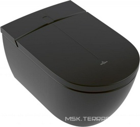 Унитаз-биде подвесной, безободковый, 385х595мм, сиденье-биде, крепёж в компл, (цв.Pure Black, CeramicPlus), ViClean ZZ