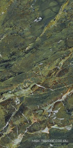 Керамогранит для пола и стены Ariostea Ultra Marmi Verde Karzai Lucidato (Shiny) 6 mm 75x150 UM6L157637