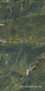 Керамогранит для пола и стены Ariostea Ultra Marmi Verde Karzai Lucidato (Shiny) 6 mm 75x150 UM6L157637