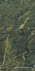 Керамогранит для пола и стены Ariostea Ultra Marmi Verde Karzai Lucidato (Shiny) 6 mm 75x150 UM6L157637