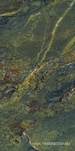 Керамогранит для пола и стены Ariostea Ultra Marmi Verde Karzai Lucidato (Shiny) 6 mm 75x150 UM6L157637