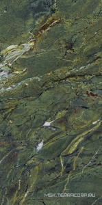 Керамогранит для пола и стены Ariostea Ultra Marmi Verde Karzai Lucidato (Shiny) 6 mm 75x150 UM6L157637