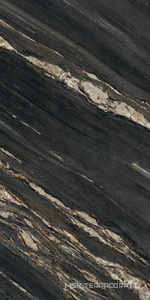 Керамогранит для пола и стены Ariostea Ultra Marmi Tropical Black Luc Shiny 6 mm 75x150 UM6L157674