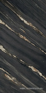 Керамогранит для пола и стены Ariostea Ultra Marmi Tropical Black Luc Shiny 6 mm 75x150 UM6L157674