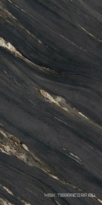 Керамогранит для пола и стены Ariostea Ultra Marmi Tropical Black Luc Shiny 6 mm 75x150 UM6L157674