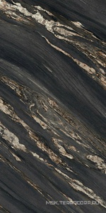 Керамогранит для пола и стены Ariostea Ultra Marmi Tropical Black Luc Shiny 6 mm 75x150 UM6L157674