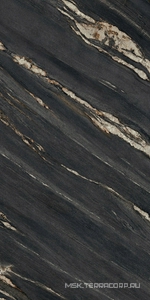 Керамогранит для пола и стены Ariostea Ultra Marmi Tropical Black Luc Shiny 6 mm 75x150 UM6L157674