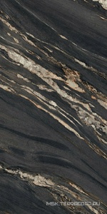 Керамогранит для пола и стены Ariostea Ultra Marmi Tropical Black Luc Shiny 6 mm 75x150 UM6L157674