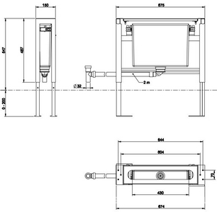 Бокс монтажный с каркасом для встр. смесителя на борт ванны/полочку, сливной шланг в компл., Gessi ZZ Gessi Универсал 01669 031