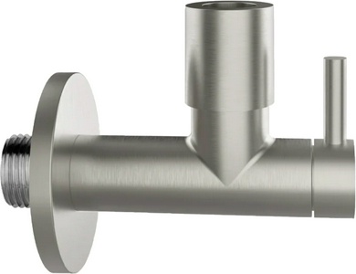 Кран-фильтр округлый, для подвода воды к смесителю на раковину/биде, на 1/2 / 3/8, (цв. хром шлифован.), Gessi ZZ Gessi Универсал 01411 147