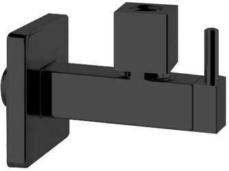 Кран-фильтр квадратный, для подвода воды к смесителю на раковину/биде, на 1/2 / 3/8, (цв. чёрный XL), Gessi ZZ
