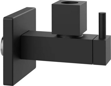 Кран-фильтр квадратный, для подвода воды к смесителю на раковину/биде, на 1/2 / 3/8, (цв. чёрный XL), Gessi ZZ Gessi Универсал 01412 299