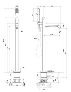 Встраиваемая часть для напольного смесителя для ванны, Gessi ZZ Gessi Универсал 46189 031