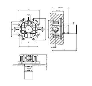 Встраиваемая часть для однорычажного смесителя д/душа/раковины, (цв.Steel Brushed), Gessi ZZ Gessi Универсал 54055 239