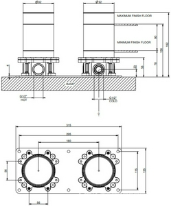 Встраиваемая часть для напольного смесителя для ванны, Gessi ZZ Gessi Универсал 58099 031