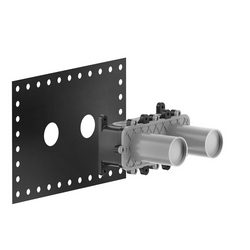 Встраиваемая часть смесителя для раковины, встраиваемого в стену, с изливом, (цв.Steel Brushed), Gessi ZZ