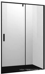 Душевая дверь распашная в нишу Wasserkraft Elbe 74P12, 100x200 см, профиль черный, стекло прозрачное ZZ