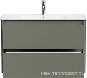 Тумба под раковину, с двумя выкатными ящиками, 990х460хh635мм, без раковины, (цв.олива матовый),  ZZ Allen Brau Gravity 1.370010.CGM