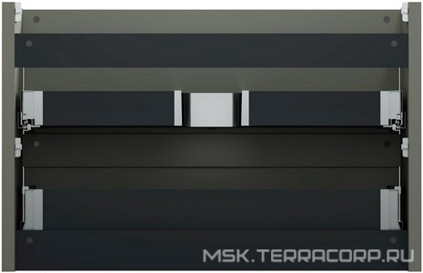 Тумба под раковину, с двумя выкатными ящиками, 990х460хh635мм, без раковины, (цв.олива матовый),  ZZ Allen Brau Gravity 1.370010.CGM