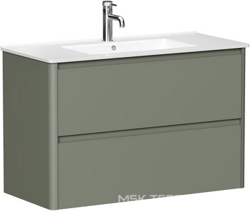 Тумба под раковину, с двумя выкатными ящиками, 990х460хh635мм, без раковины, (цв.олива матовый),  ZZ Allen Brau Gravity 1.370010.CGM