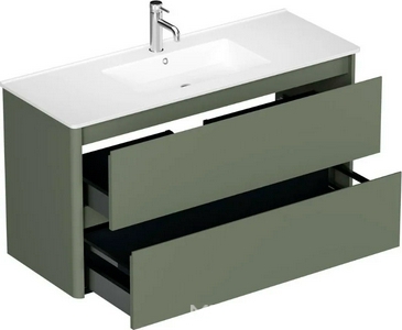 Тумба под раковину, с двумя выкатными ящиками, 1190х460хh635мм, без раковины, (цв.олива матовый),  ZZ Allen Brau Gravity 1.370011.CGM