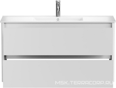 Тумба под раковину, с двумя выкатными ящиками, 1190х460хh635мм, без раковины, (цв.белый матовый),  ZZ Allen Brau Gravity 1.370011.WM