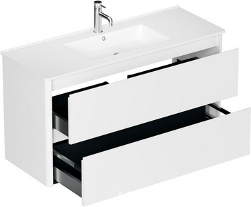 Тумба под раковину, с двумя выкатными ящиками, 1190х460хh635мм, без раковины, (цв.белый матовый),  ZZ Allen Brau Gravity 1.370011.WM