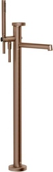 Смеситель для ванны, напольный, с душевой лейкой и шлангом, БЕЗ встраиваемой части арт.46189 031, (цв.Copper Br. PVD), Anello ZZ