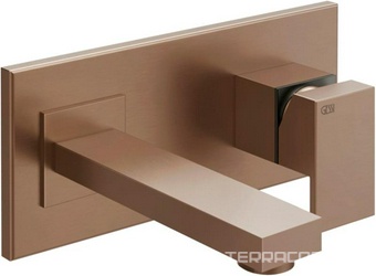 Смеситель для раковины, настенный, (внешняя часть БЕЗ встраив. части арт.44697 031), излив 90-300мм, (цв.Copper Br. PVD), Rettangolo ZZ