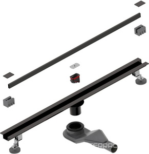 Трап для душа  600мм, обрезной, готов к-т, сифон d50мм, затвор сухой/гидро, (цв.черный), RGW SDR-50B ZZ RGW Универсал 76215060-04