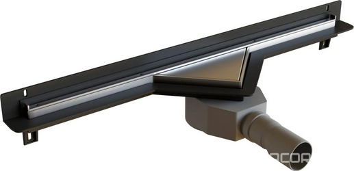 Душевой трап  600мм, готов к-т, сифон d50мм, затвор сухой/гидро, под плитку / крышка решетка, (цв.нерж.сталь), RGW SDR-60 ZZ