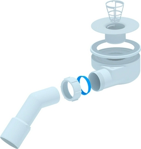 Сифон для душевых поддонов RGW S-2-01  90 мм, выпуск гориз.d50/40мм, с решеткой нерж.сталь., RGW Stone Tray ZZ RGW Универсал 5024112010-00