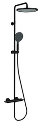 Смеситель-термостат для душа, со стационарным верхним душем d280мм., душевая лейка 140мм, шланг в компл., (цв.черный матовый), Apice ZZ