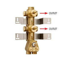 Внутренняя часть встраиваемого смесителя (термостат) для душа, на 2 потребителя, Bossini ZZ