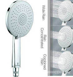 Лейка для душа, ручная, 3 вида струи, (цв.хром), MIXA/3 d 140 mm, Bossini ZZ