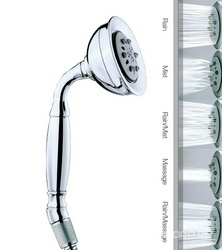 Лейка для душа, ручная, 5 видов струи, (цв.хром), ROMAN Bossini ZZ