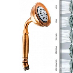 Лейка для душа, ручная, 5 видов струи, (цв.бронза), ROMAN Bossini ZZ